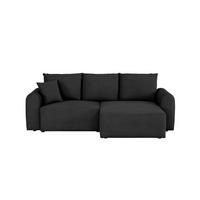 ECKSOFA in Cord Schwarz  250/151 cm  - Schwarz, Design, Textil (250/151cm) - MID.YOU