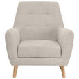 SESSEL Webstoff Beige    - Eichefarben/Beige, Design, Holz/Textil (90/105/84cm) - Carryhome