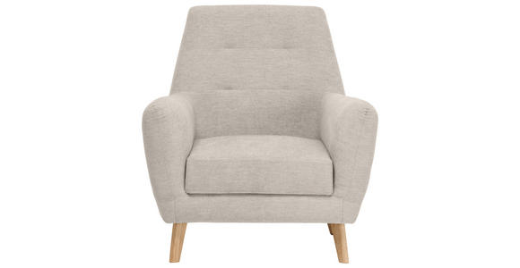 SESSEL Webstoff Beige    - Eichefarben/Beige, Design, Holz/Textil (90/105/84cm) - Carryhome