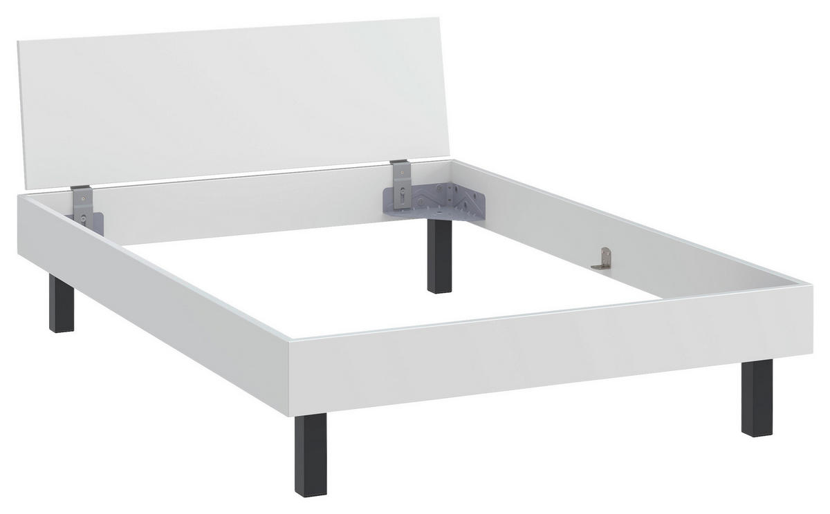 BETT 140/200 cm  in Weiß  - Schwarz/Weiß, Design, Metall (140/200cm) - Xora