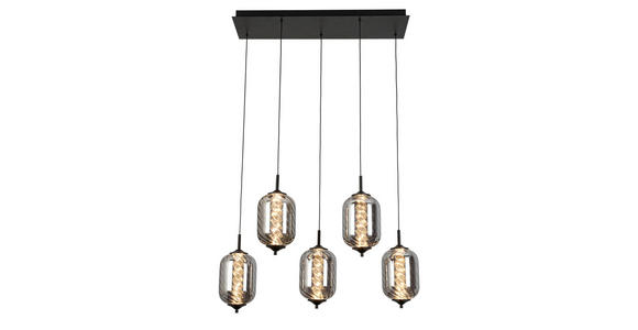 LED-HÄNGELEUCHTE 73/23/120 cm - Chromfarben/Schwarz, Design, Glas/Metall (73/23/120cm) - Novel