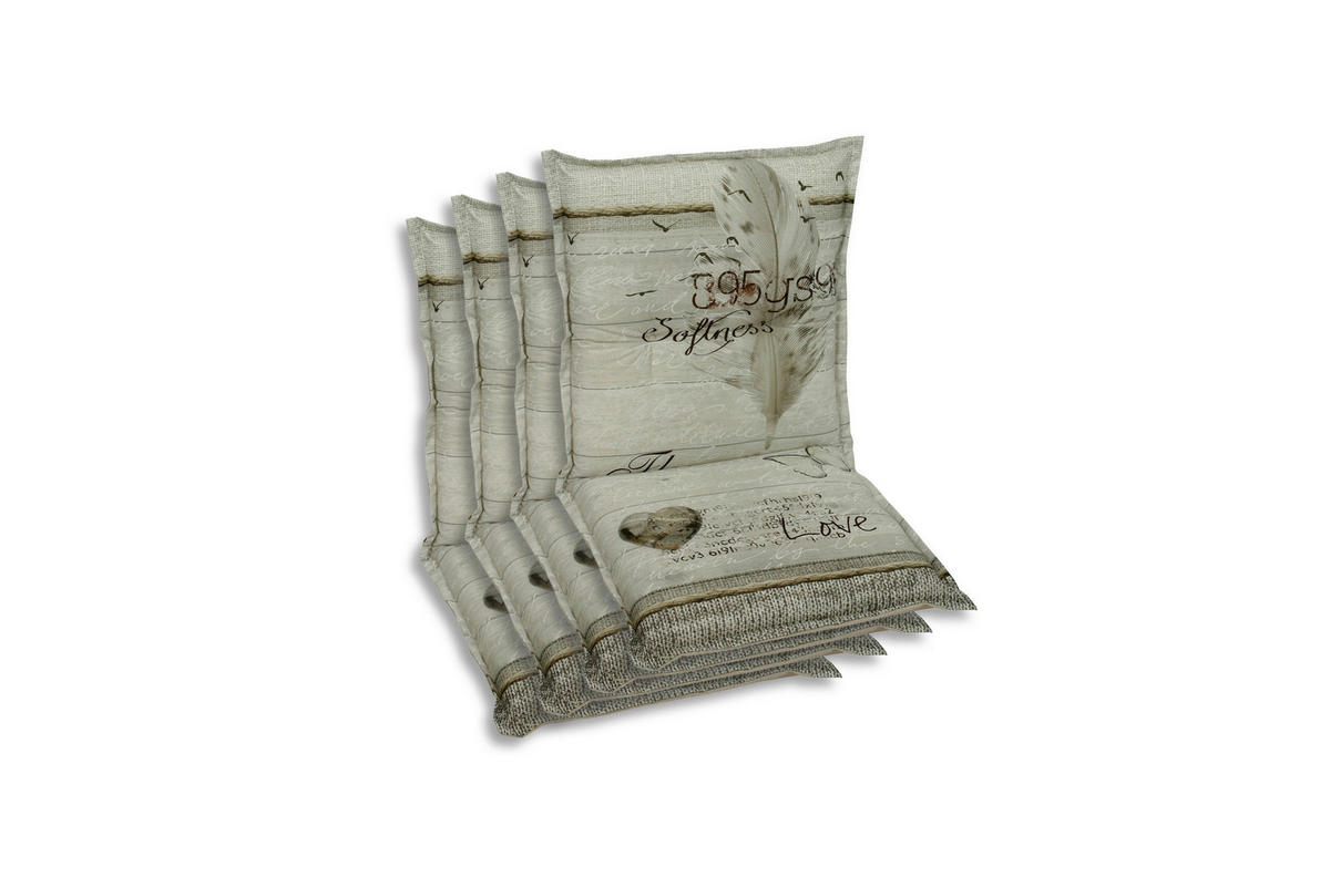 SESSELAUFLAGENSET Federn  - Beige, Basics, Textil (50/7/100cm)