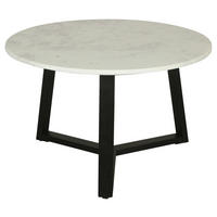 COUCHTISCH in Metall, Stein 75/46/75 cm  - Schwarz/Weiß, Design, Stein/Metall (75/46/75cm) - MID.YOU