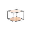 BEISTELLTISCH in Metall, Glas 50/50/36 cm  - Terracotta/Schwarz, Basics, Glas/Metall (50/50/36cm) - Kayoom