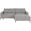 ECKSOFA in Hellgrau  - Hellgrau/Schwarz, Modern, Textil/Metall (238/162cm) - Ondega