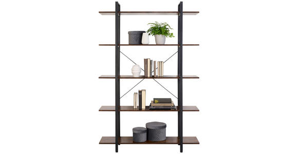 REGAL Naturfarben, Schwarz - Schwarz/Naturfarben, Trend, Holzwerkstoff/Metall (120/180/32cm) - Carryhome