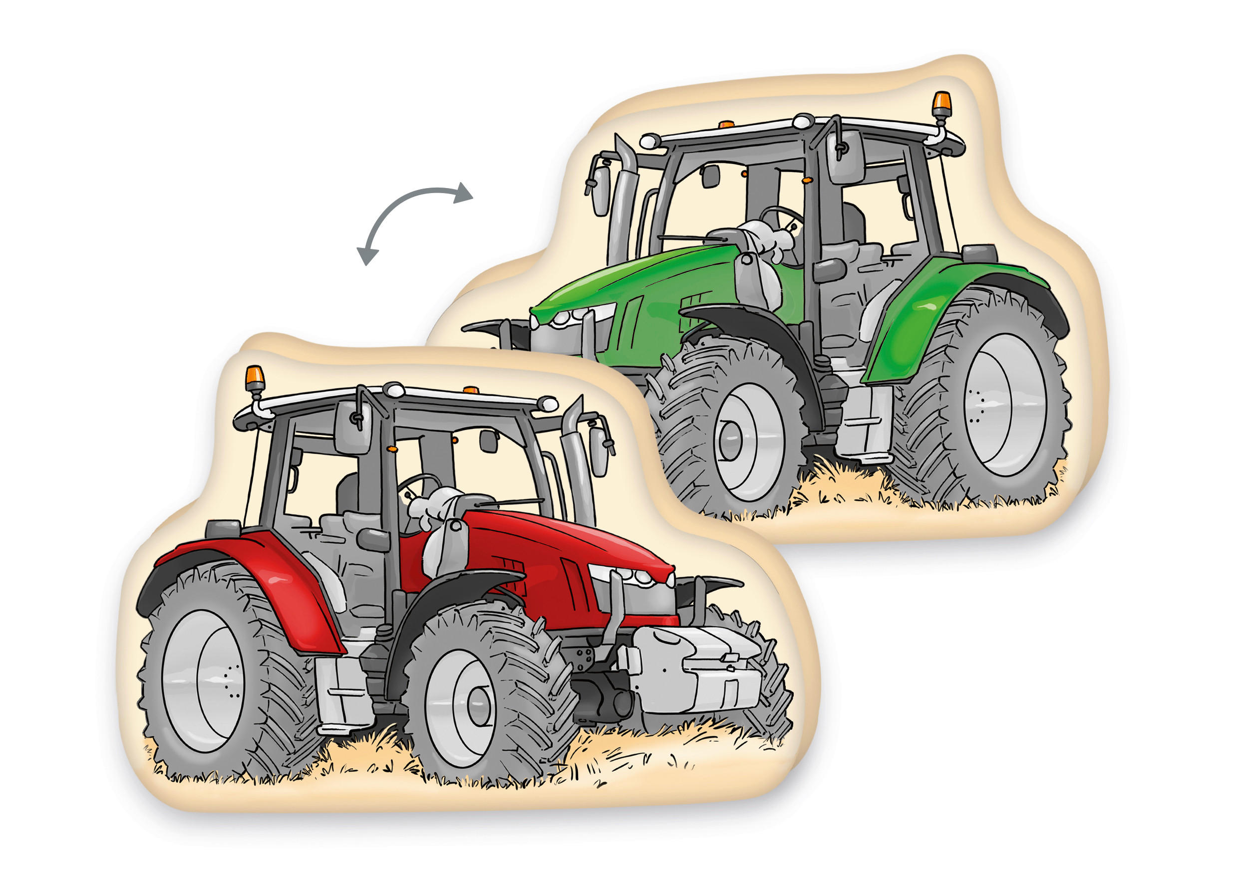 KINDERKISSEN TRAKTOR  - Rot/Multicolor, Basics, Textil (36/24/5cm) - Herding