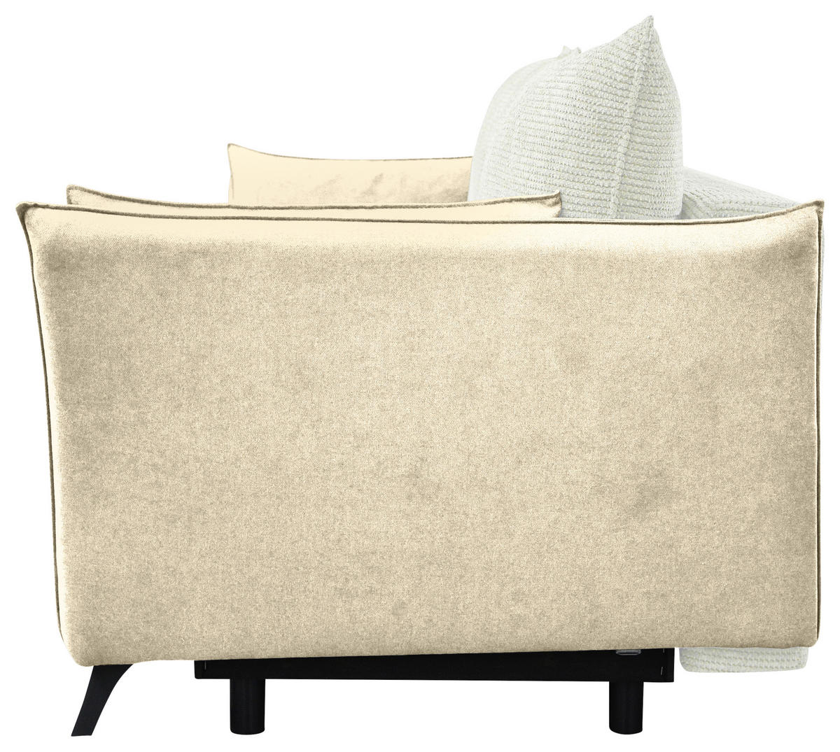SCHLAFSOFA Cord, Flachgewebe Creme, Weiß  - Creme/Schwarz, KONVENTIONELL, Textil/Metall (223/72/100cm) - Carryhome