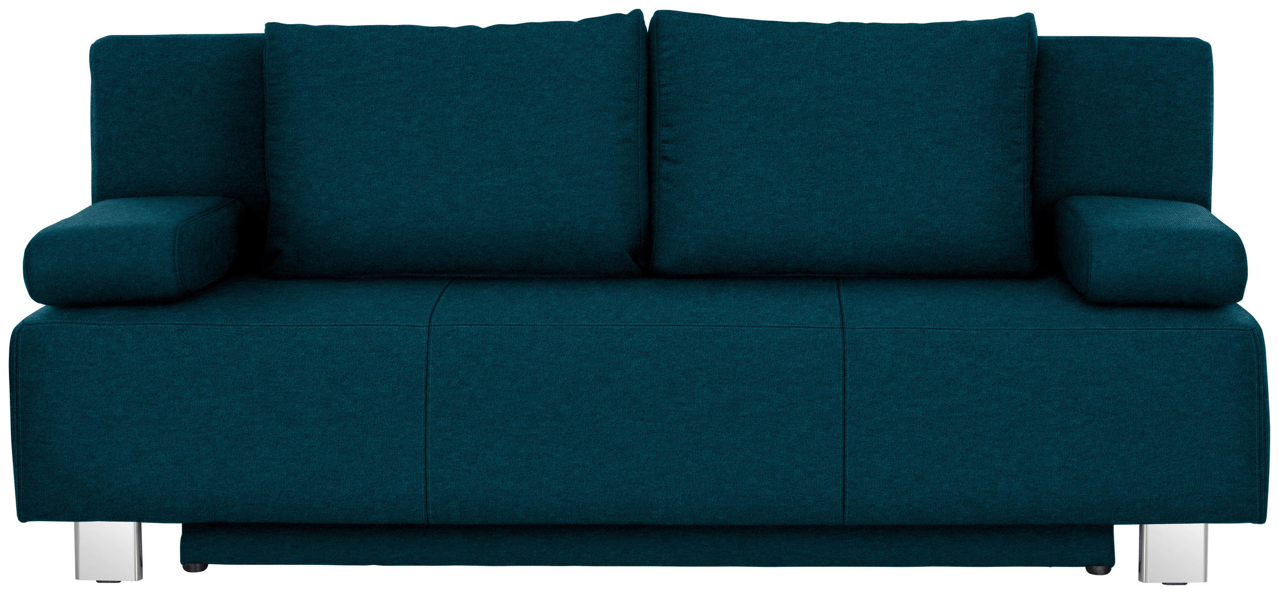 SCHLAFSOFA in Webstoff Petrol  - Chromfarben/Petrol, Design, Textil/Metall (197/88/89cm) - Xora