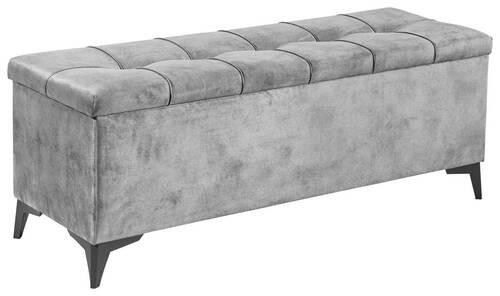 BETTBANK 139/58/50 cm   - Schwarz/Grau, KONVENTIONELL, Kunststoff/Textil (139/58/50cm) - Modante