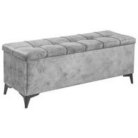BETTBANK 139/58/50 cm   - Schwarz/Grau, Konventionell, Kunststoff/Textil (139/58/50cm) - Modante