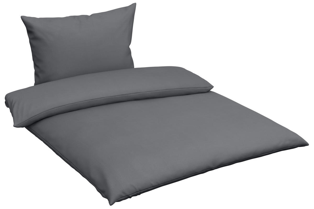 POVLEČENÍ, satén, antracitová, 140/200 cm - antracitová, Basics, textil (140/200cm) - Novel