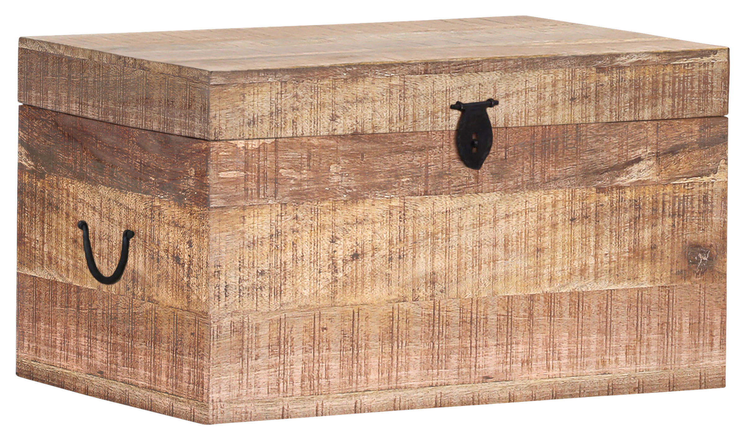 TRUHE Holz Mangoholz massiv  - Naturfarben, Design, Holz (85/45/45cm) - Landscape