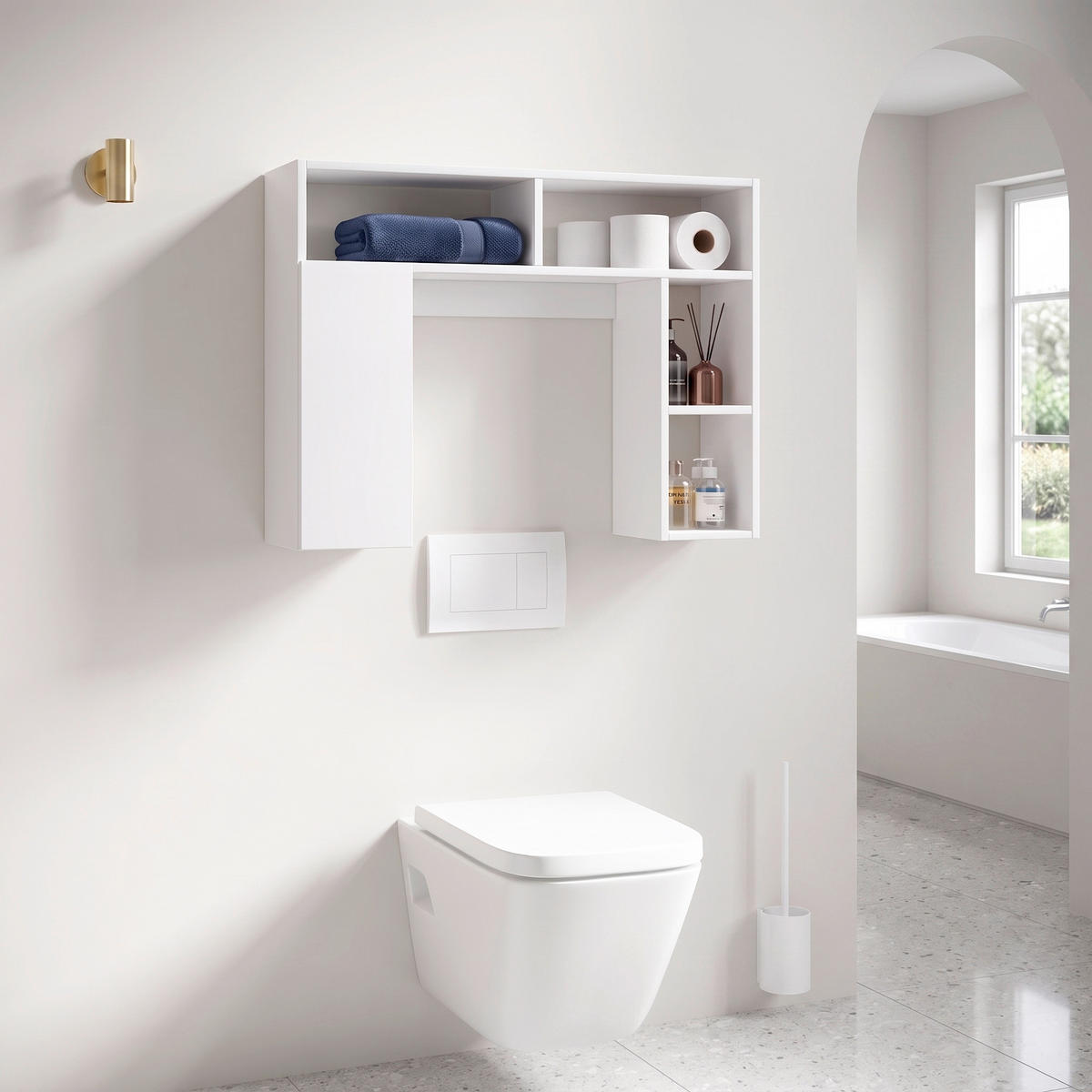BADEZIMMERREGAL 76/61/20 cm  - Weiss, Modern, Holzwerkstoff (76/61/20cm) - MID.YOU