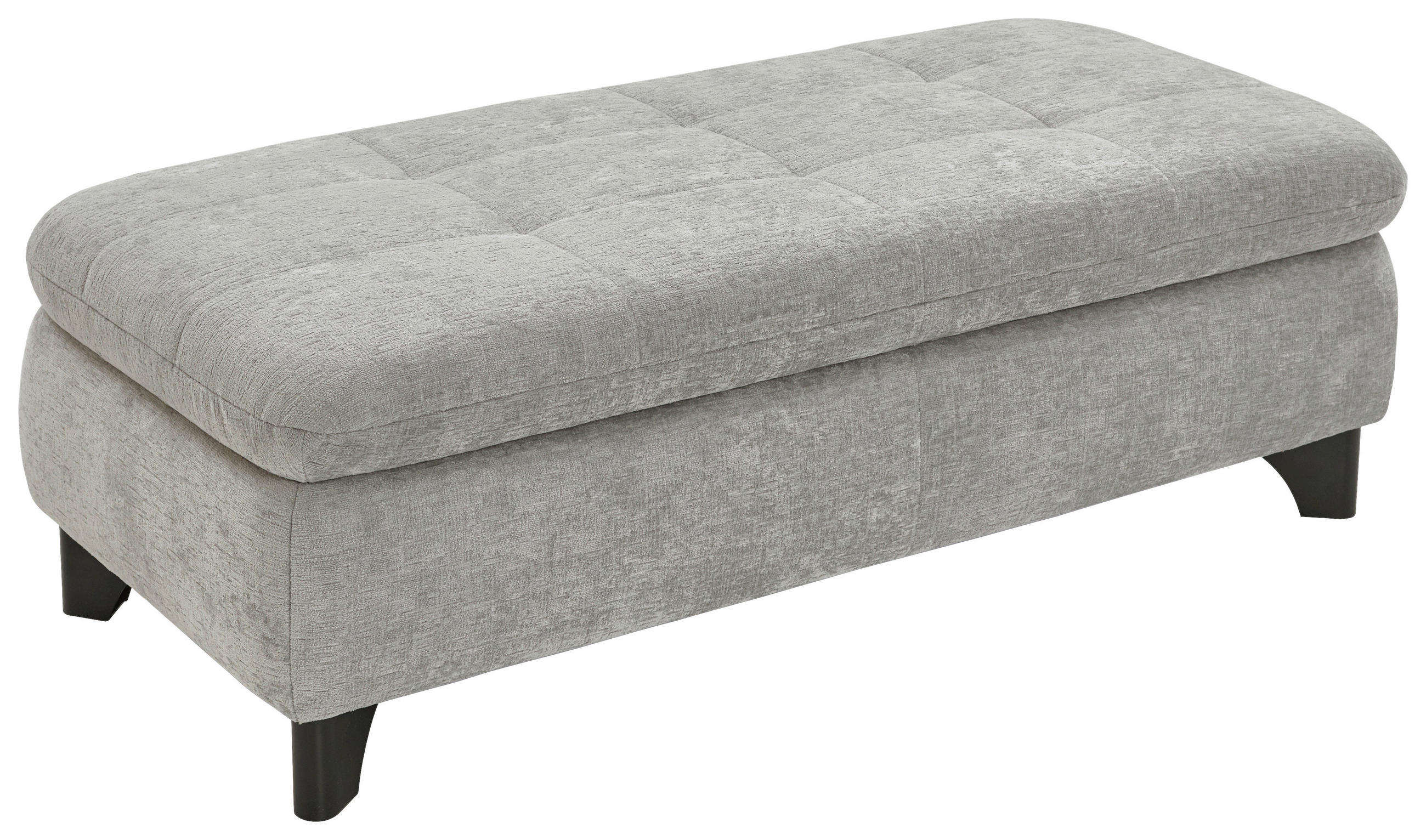HOCKER Chenille Hellgrau  - Hellgrau/Schwarz, KONVENTIONELL, Textil/Metall (60/45/60cm) - Carryhome
