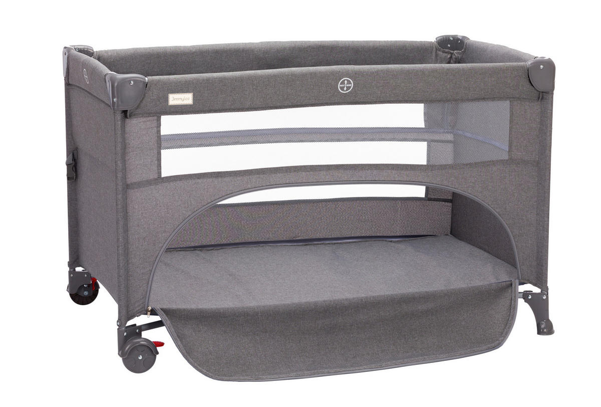 REISEBETT VARIANT   - Grau, Basics, Textil/Metall (125/65cm) - Jimmylee