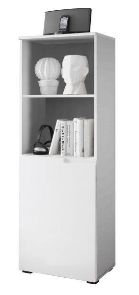 KOMODA, bela  - bela/barve aluminija, Design, leseni material (50/145/35cm) - Xora