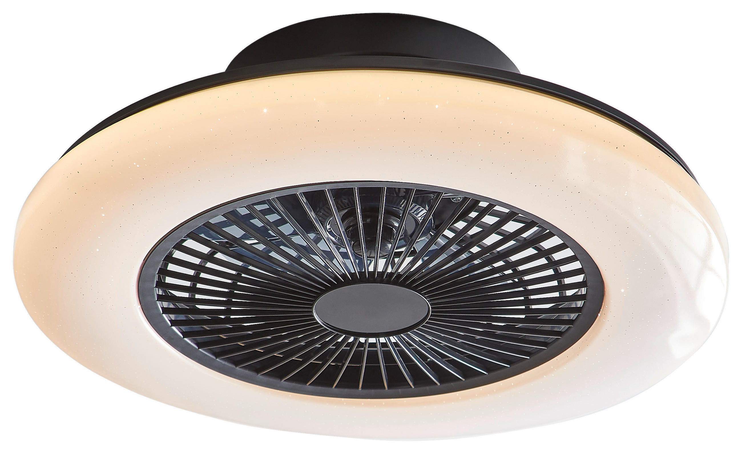 STROPNI VENTILATOR   //3000-6500 K// - črna/opal, Basics, kovina/umetna masa (52,5/17,5cm) - Globo