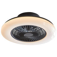 DECKENVENTILATOR - Opal/Schwarz, Basics, Kunststoff/Metall (52,5/17,5cm) - Globo