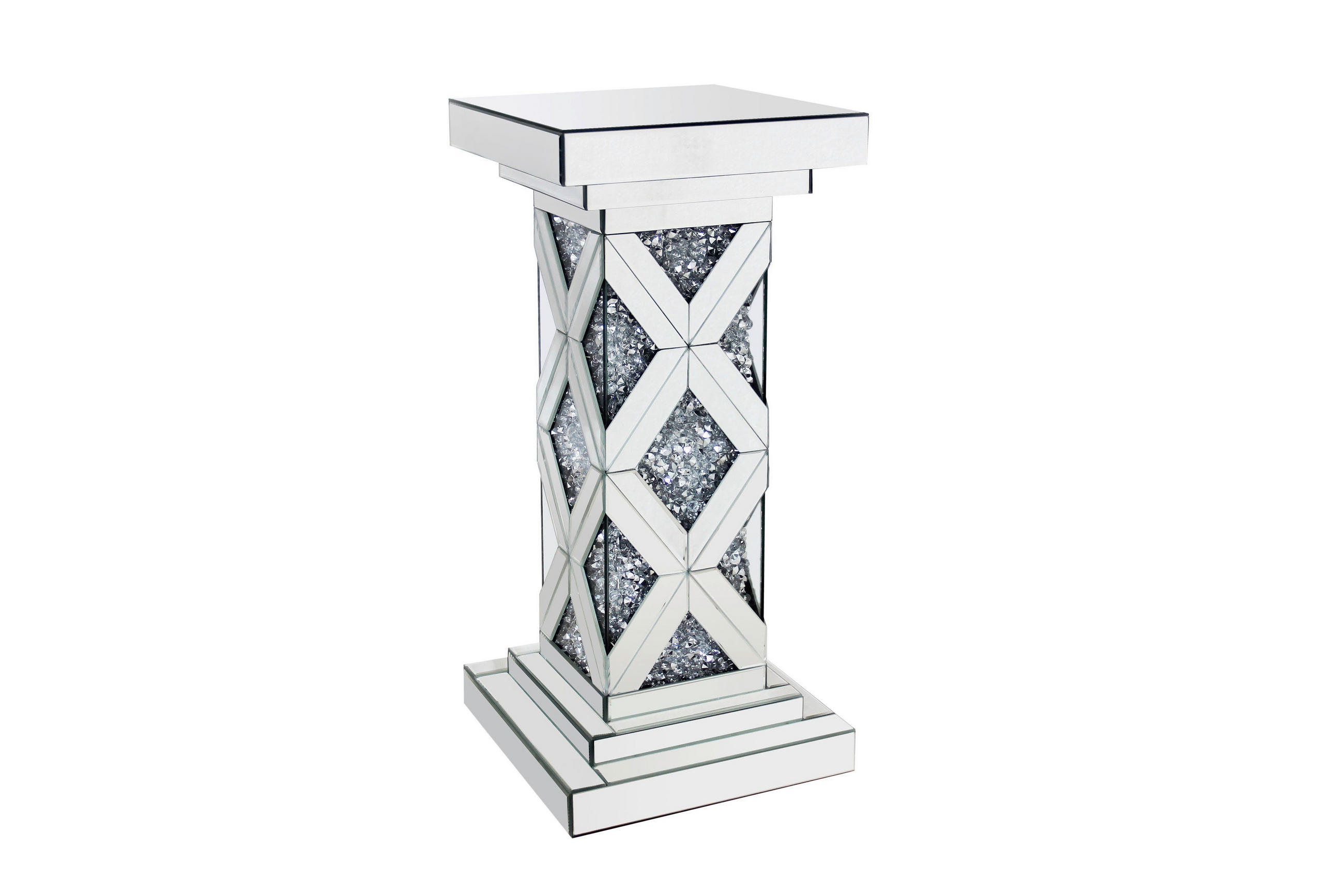 BEISTELLTISCH in Glas, Holzwerkstoff 30,8/30,8/71 cm  - Silberfarben, Trend, Glas/Holzwerkstoff (30,8/30,8/71cm) - Ambia Home