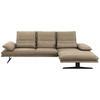 ECKSOFA in Mikrofaser Taupe  - Taupe/Schwarz, Design, Textil/Metall (291/164cm) - Chilliano