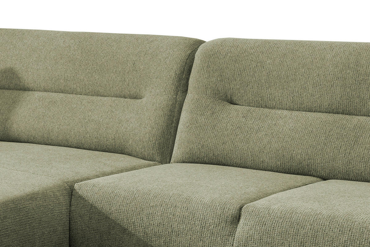 ECKSOFA in Chenille Grün  - Wildeiche/Grün, Modern, Holz/Textil (166/290cm) - MID.YOU