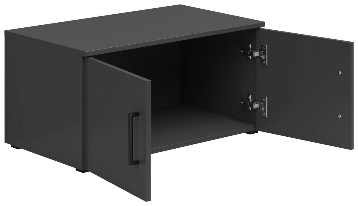 AUFSATZSCHRANK 70/35/40 cm   - Schwarz/Graphitfarben, Modern, Holzwerkstoff/Kunststoff (70/35/40cm) - Carryhome