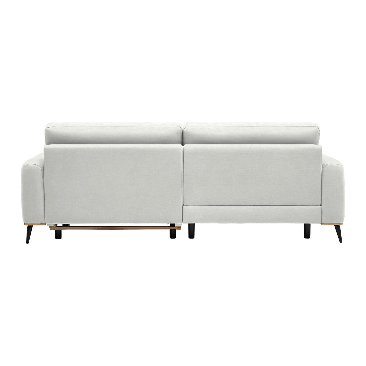 ECKSOFA Chenille Creme  - Creme/Schwarz, Konventionell, Holz/Textil (167/87/234cm) - MID.YOU