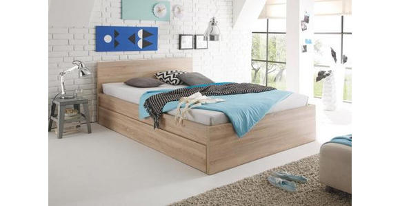 BETTKASTEN Sonoma Eiche - Sonoma Eiche, KONVENTIONELL, Holzwerkstoff/Kunststoff (199/23/64cm) - Carryhome