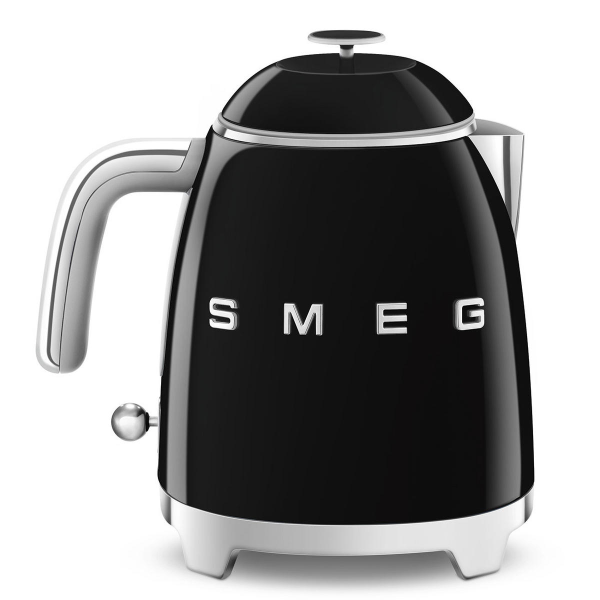 WASSERKOCHER 0,8 l  - Schwarz Hochglanz, Design, Metall (22,3/24,8/17,1cm) - SMEG