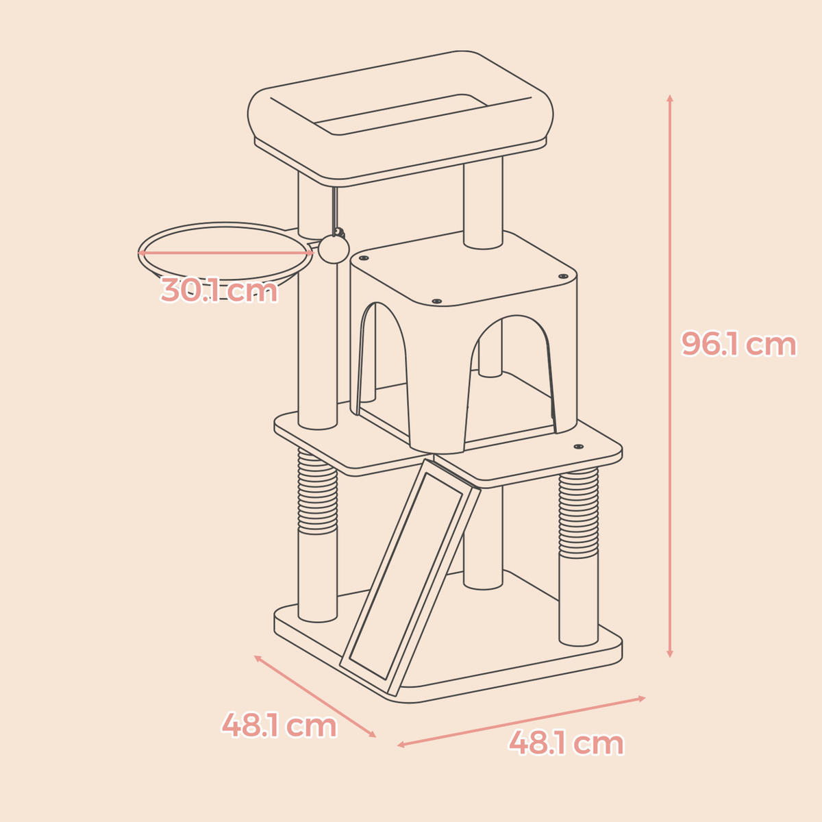 KRATZBAUM - Dunkelgrau, Trend, Papier/Holzwerkstoff (48/96/48cm) - Boxxx