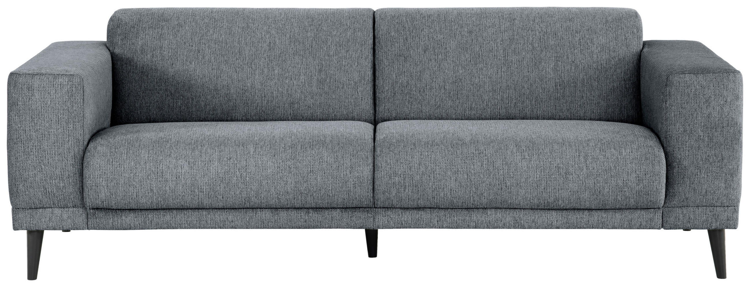 3-SITZER-SOFA Webstoff Grau  - Schwarz/Grau, Design, Holz/Textil (218/77/93cm) - MID.YOU
