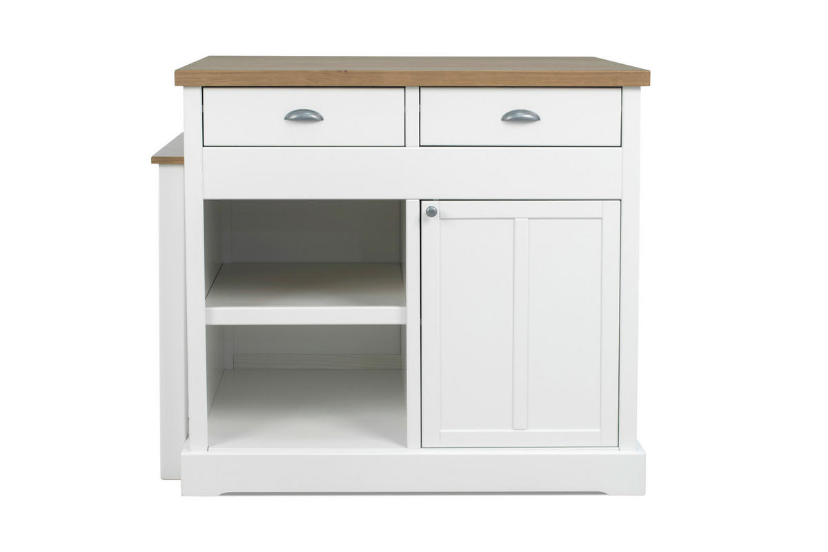 BAR in  - Weiss/Eichefarben, Design, Holz/Holzwerkstoff (103,8/97/76,5cm) - Livetastic