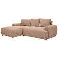 ECKSOFA in Webstoff Altrosa  - Schwarz/Altrosa, MODERN, Kunststoff/Textil (175/265cm) - Carryhome