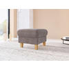 HOCKER GLENDALE E Flachgewebe Taupe  - Taupe/Eichefarben, KONVENTIONELL, Holz/Textil (58/48/58cm) - Sit & More
