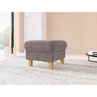 HOCKER GLENDALE E Flachgewebe Taupe  - Taupe/Eichefarben, KONVENTIONELL, Holz/Textil (58/48/58cm) - Sit & More