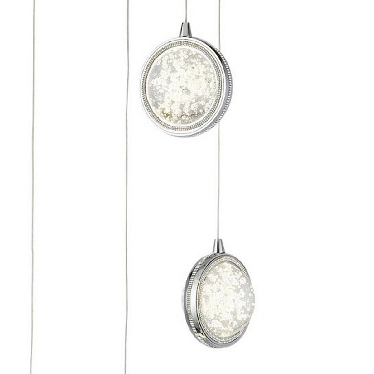 LED-HÄNGELEUCHTE Quartz 31/150 cm   - Chromfarben/Transparent, KONVENTIONELL, Glas/Metall (31/150cm) - Searchlight