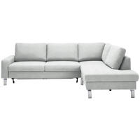 ECKSOFA in Flachgewebe Silberfarben  276/200 cm  - Chromfarben/Silberfarben, Design, Textil/Metall (276/200cm) - Hom`in