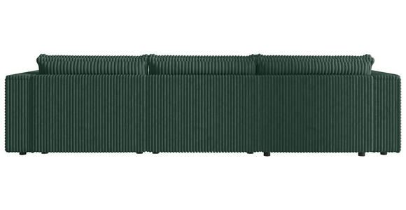 WOHNLANDSCHAFT Dunkelgrün Cord  - Dunkelgrün/Schwarz, MODERN, Kunststoff/Textil (153/350/153cm) - Xora