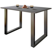SCHREIBTISCH 110/80/76 cm Anthrazit, Schwarz  - Anthrazit/Silberfarben, Design, Holzwerkstoff/Metall (110/80/76cm) - MID.YOU