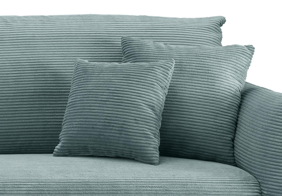 2-SITZER-SOFA in Cord Hellblau  - Schwarz/Hellblau, Design, Textil/Metall (163/97/102cm) - Livetastic