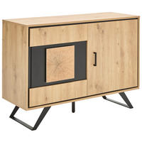 KOMMODE  in 110/78/40 cm  - Eichefarben/Schwarz, LIFESTYLE, Holzwerkstoff/Metall (110/78/40cm) - Xora