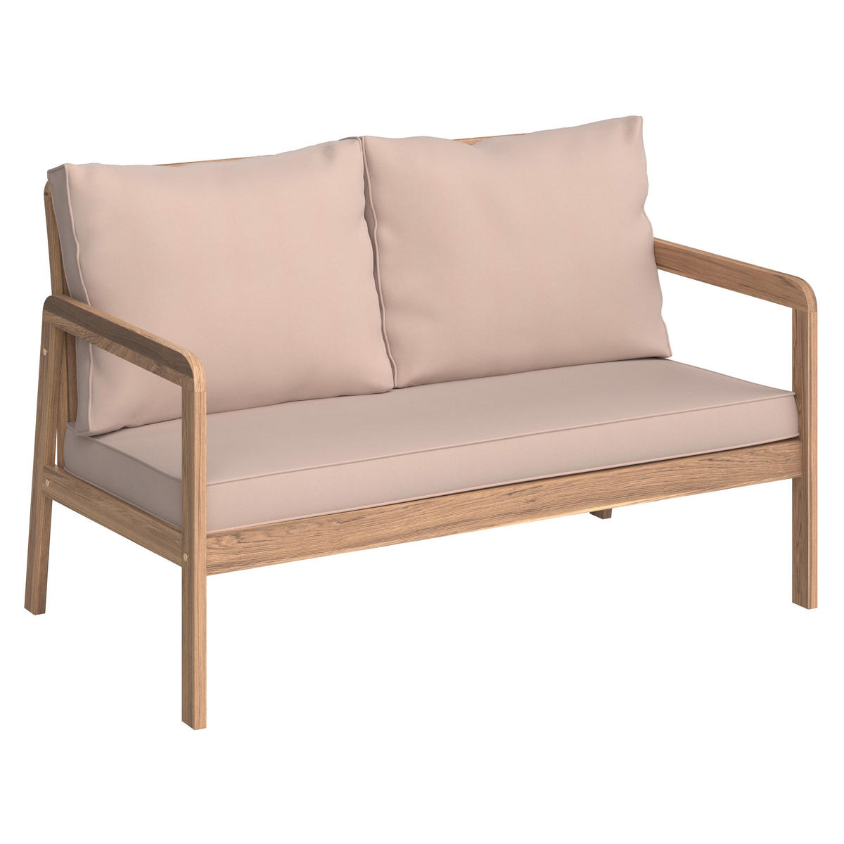GARTENSET  - Hellgrau/Teakfarben, MODERN, Holz/Textil (85/116/60/35/72/72/55/64/64cm) - Ambia Garden