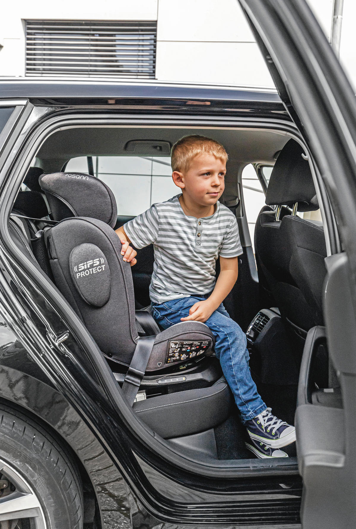 REBOARDER-KINDERSITZ SWIFT360S ECE R 129 i-SIZE  - Schwarz, Basics, Kunststoff/Textil (44/60/50cm) - Osann