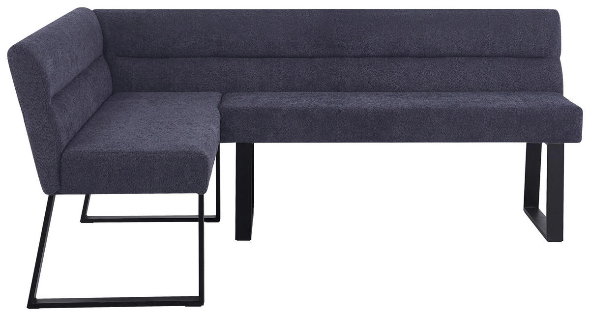 ECKBANK  in Dunkelgrau  - Dunkelgrau/Schwarz, KONVENTIONELL, Textil/Metall (190/150/83/61cm) - MID.YOU