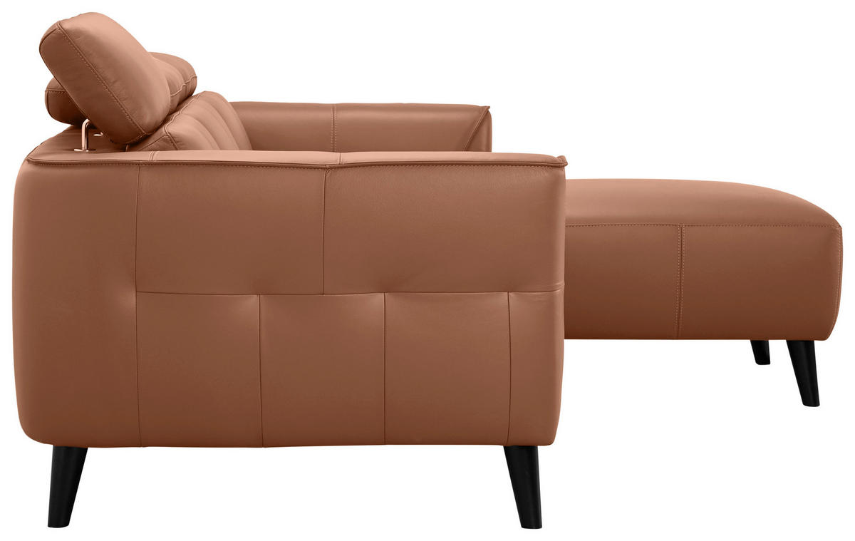 ECKSOFA Cognac Echtleder  - Cognac/Braun, KONVENTIONELL, Leder (223/92,5/169.5cm) - MID.YOU