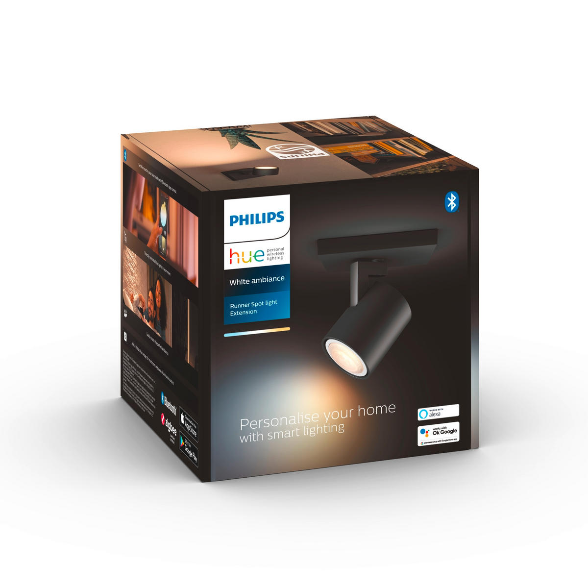 LED-STRAHLER Runner 11/10,70/9 cm  - Schwarz, Basics, Metall (11/10,70/9cm) - Philips HUE