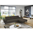 ECKSOFA in Echtleder Graubraun  310/180 cm  - Graubraun/Schwarz, Design, Leder/Metall (310/180cm) - Dieter Knoll