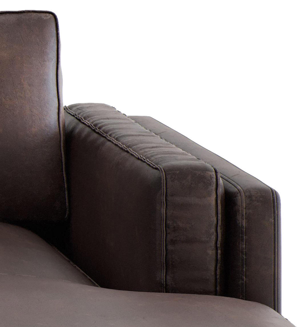 HÖRNSOFFA i läderimitation, flatväv mörkbrun  - svart/mörkbrun, Design, metall/textil (265/160cm) - Livetastic