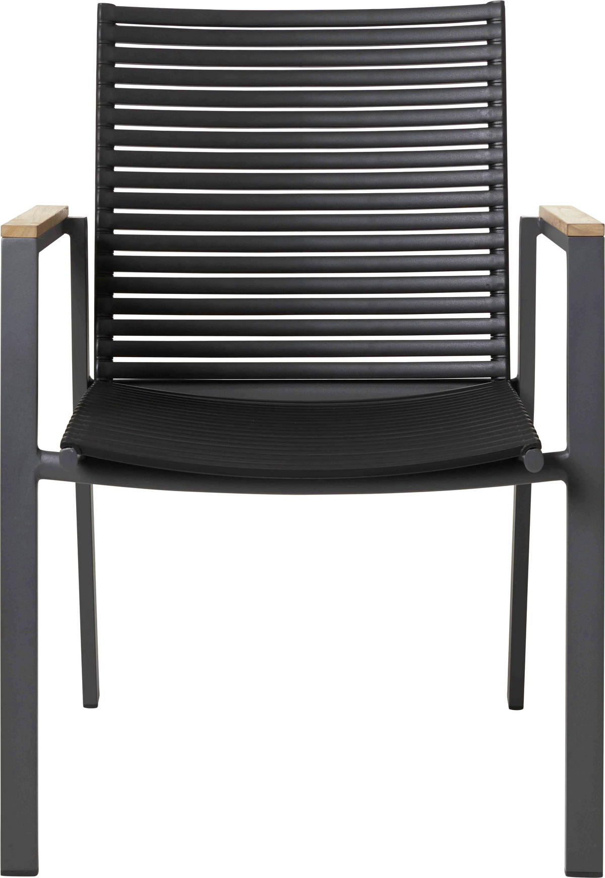 STAPELSTUHL Schwarz  - Anthrazit/Schwarz, KONVENTIONELL, Holz/Kunststoff (56,5/84/62cm) - Ambia Garden